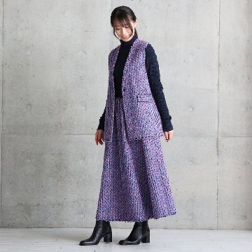 『Feather flower jacquard 』 Circular long skirt MULTIの画像