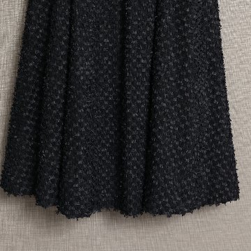 『Feather flower jacquard 』 Circular long skirt BLACKの画像