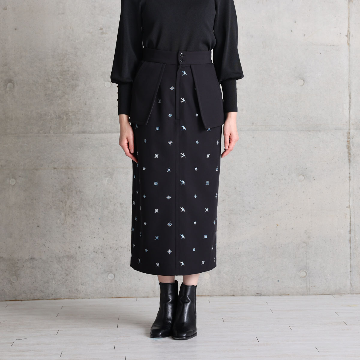 『The happy prince』 Straight skirt BLACKの画像