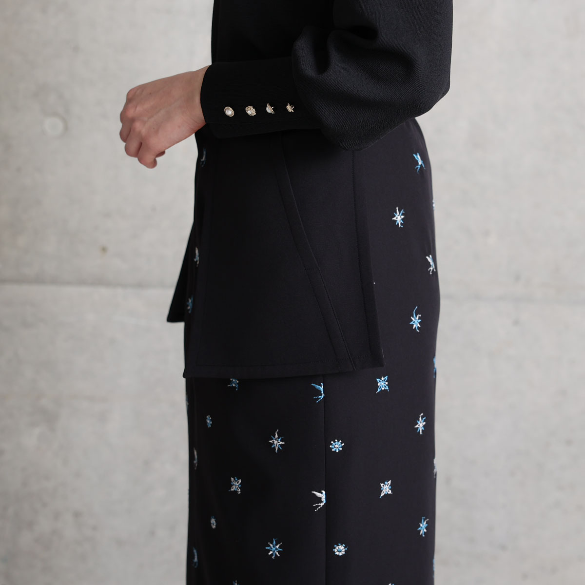 『The happy prince』 Straight skirt BLACKの画像