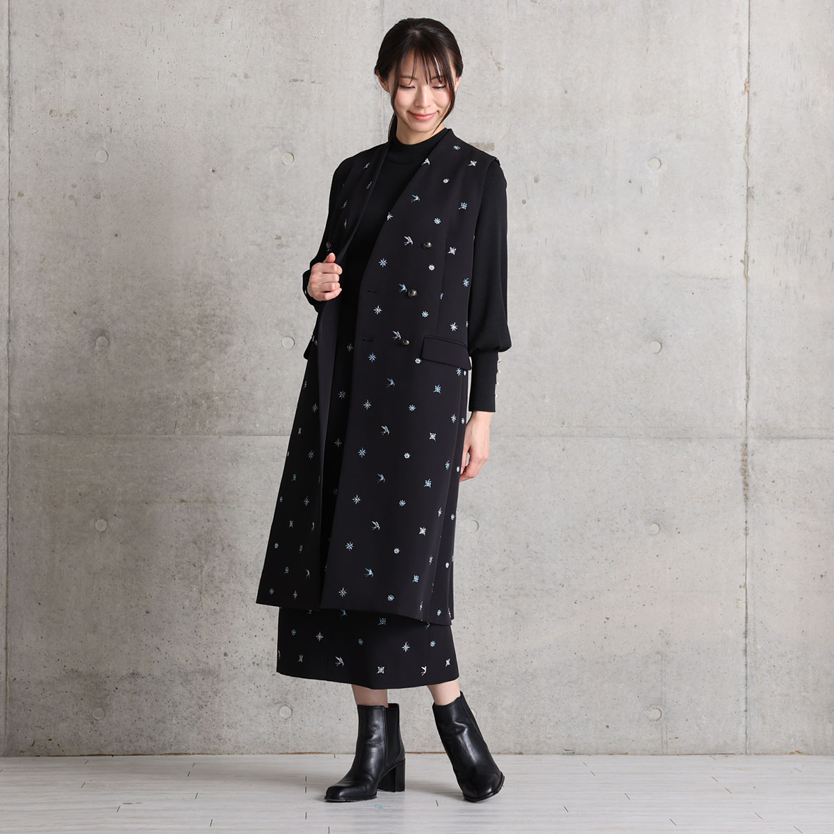 『The happy prince』 Straight skirt BLACKの画像