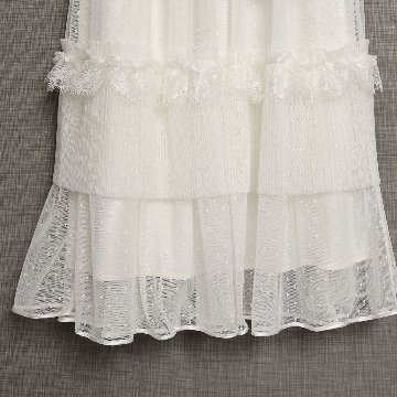 『Dot&pleats tulle』Tiered skirt WHITEの画像