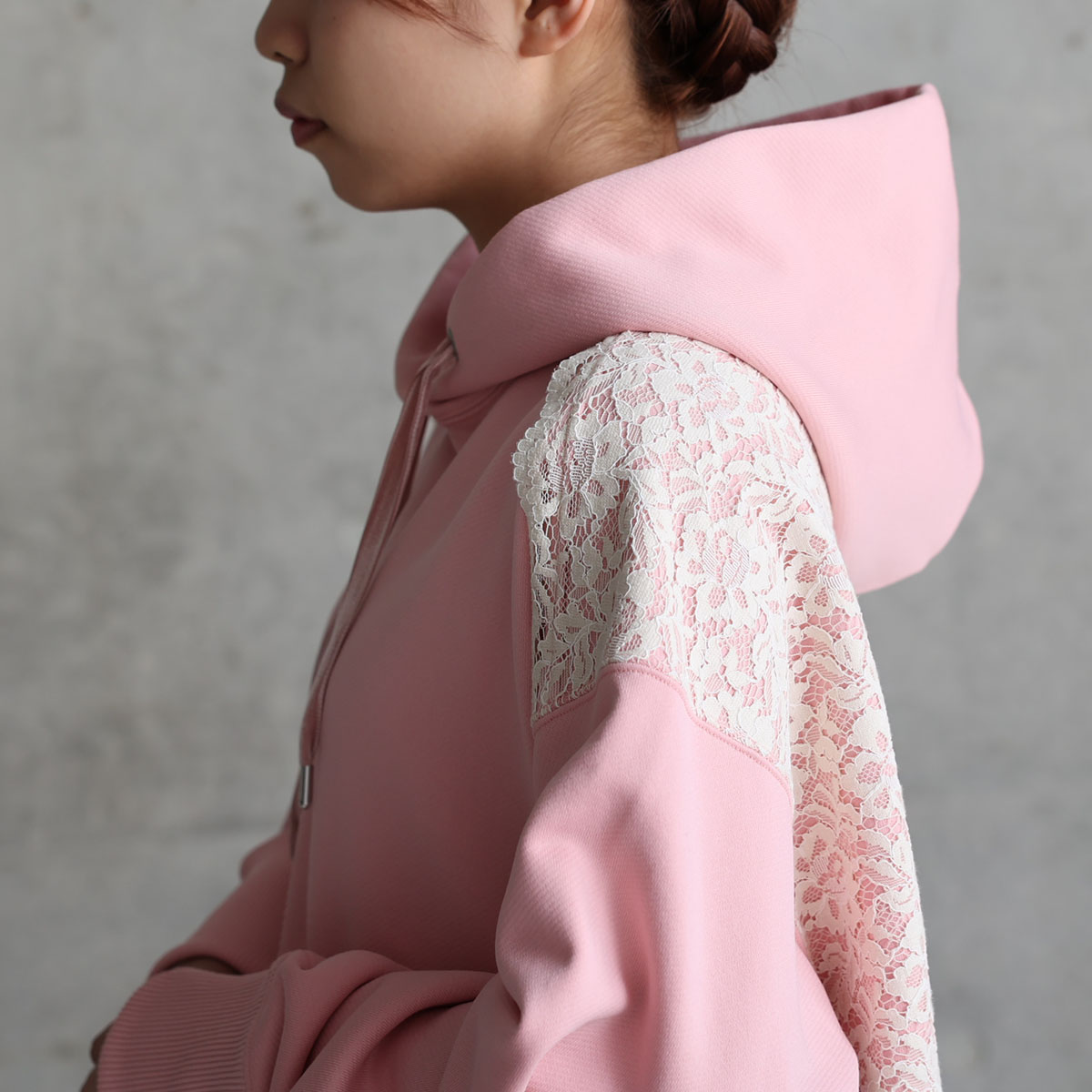 『Back lace 』 Hoodie PINKの画像