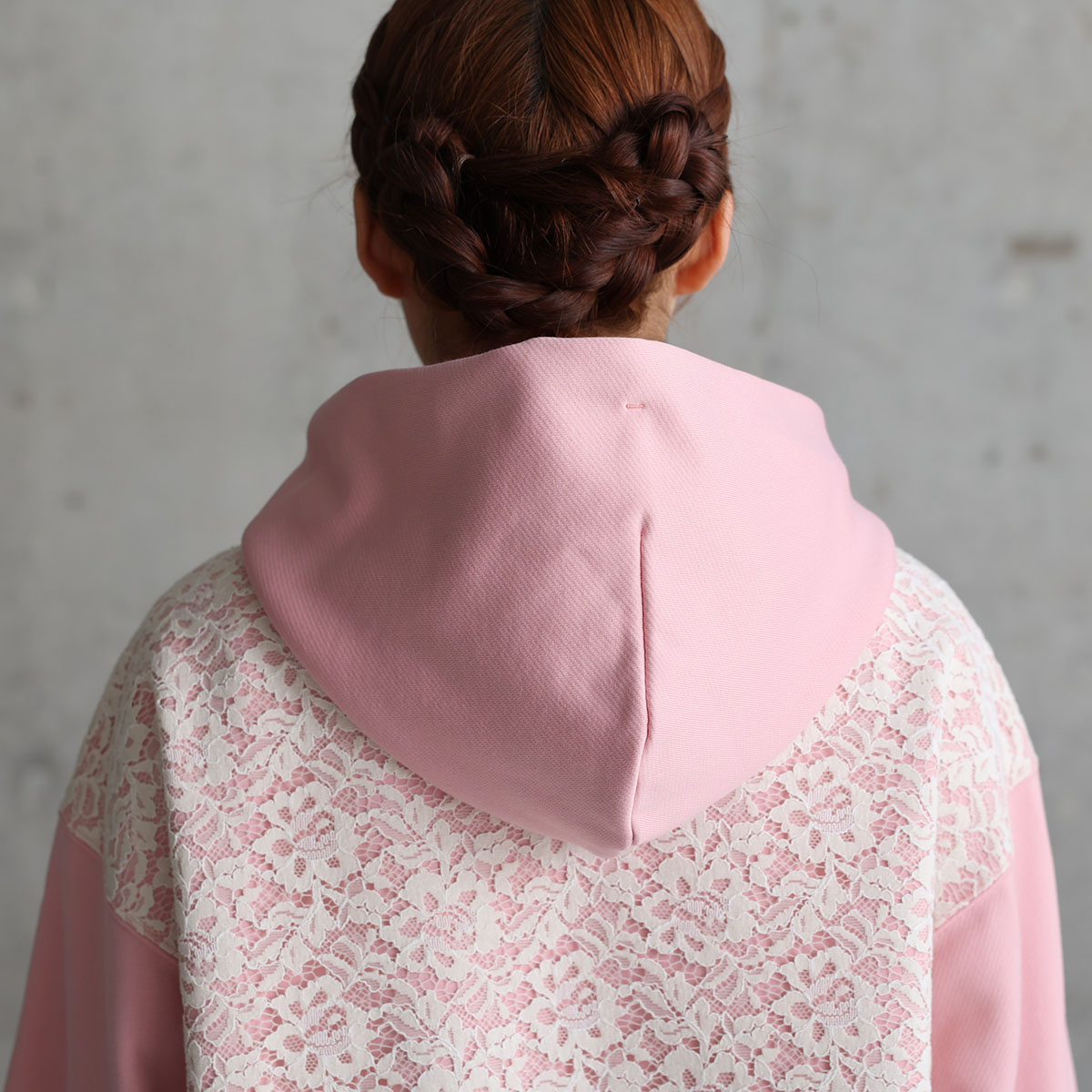 『Back lace 』 Hoodie PINKの画像