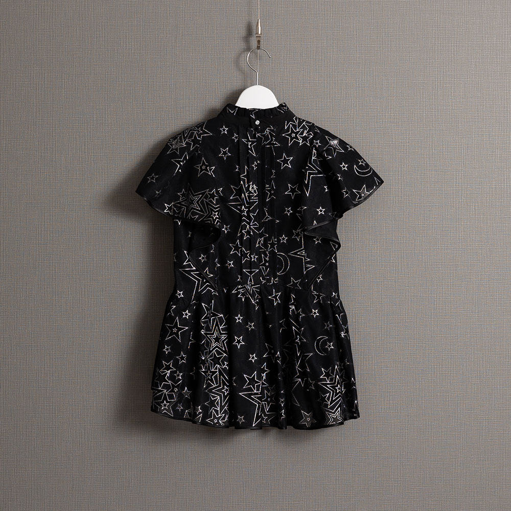 『Blanche』 Stand collar blouse BLACKの画像