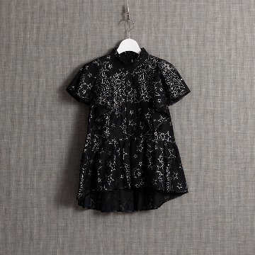 『Blanche』 Stand collar blouse BLACKの画像