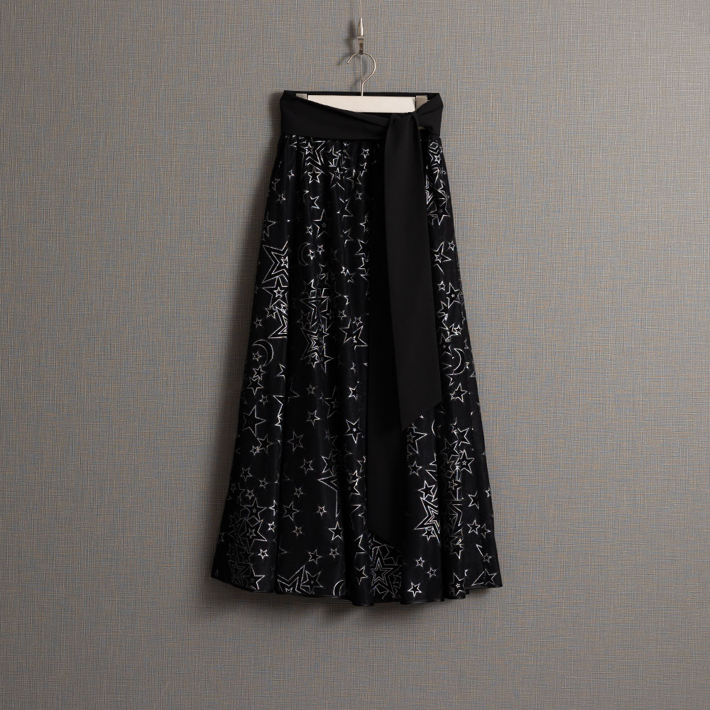 『Blanche』 Long skirt BLACKの画像