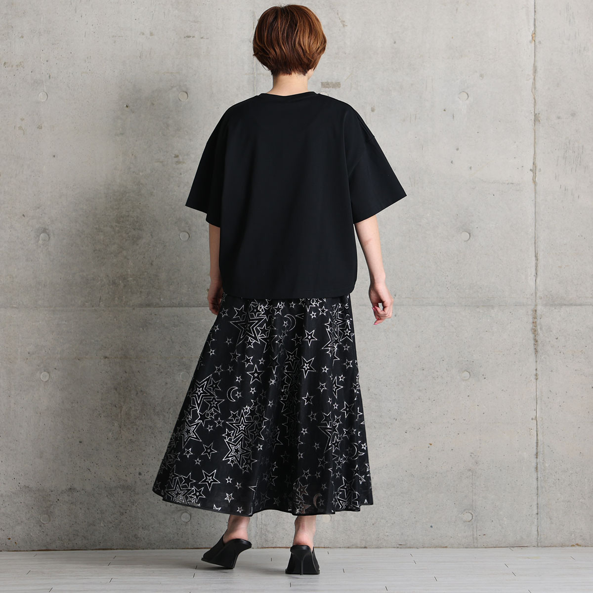 『Blanche』 Long skirt BLACKの画像