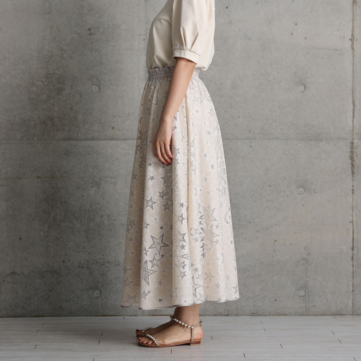 『Blanche』 Long skirt ECRUの画像