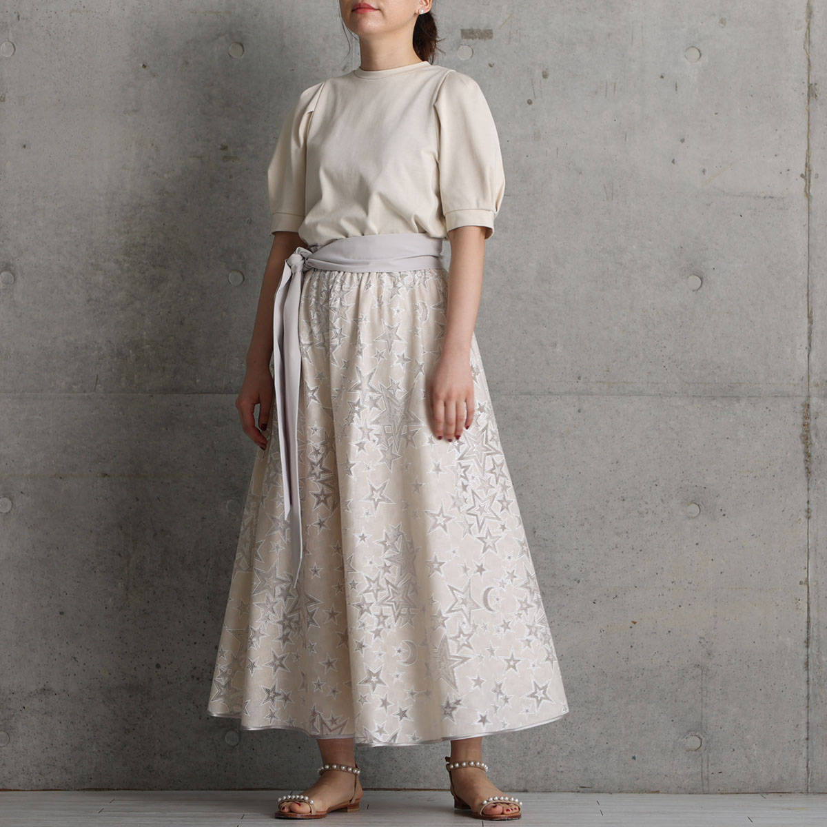 『Blanche』 Long skirt ECRUの画像