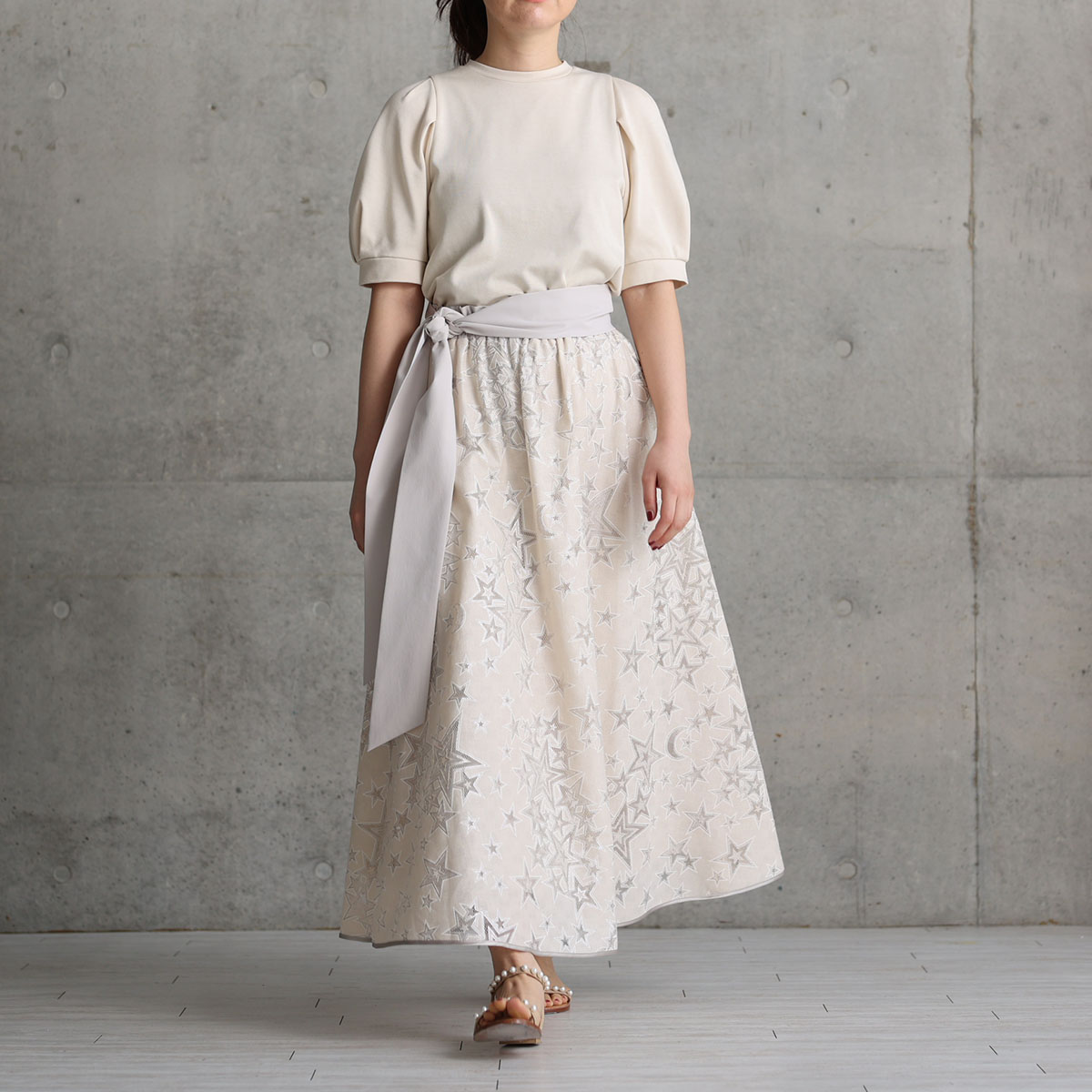 『Blanche』 Long skirt ECRUの画像