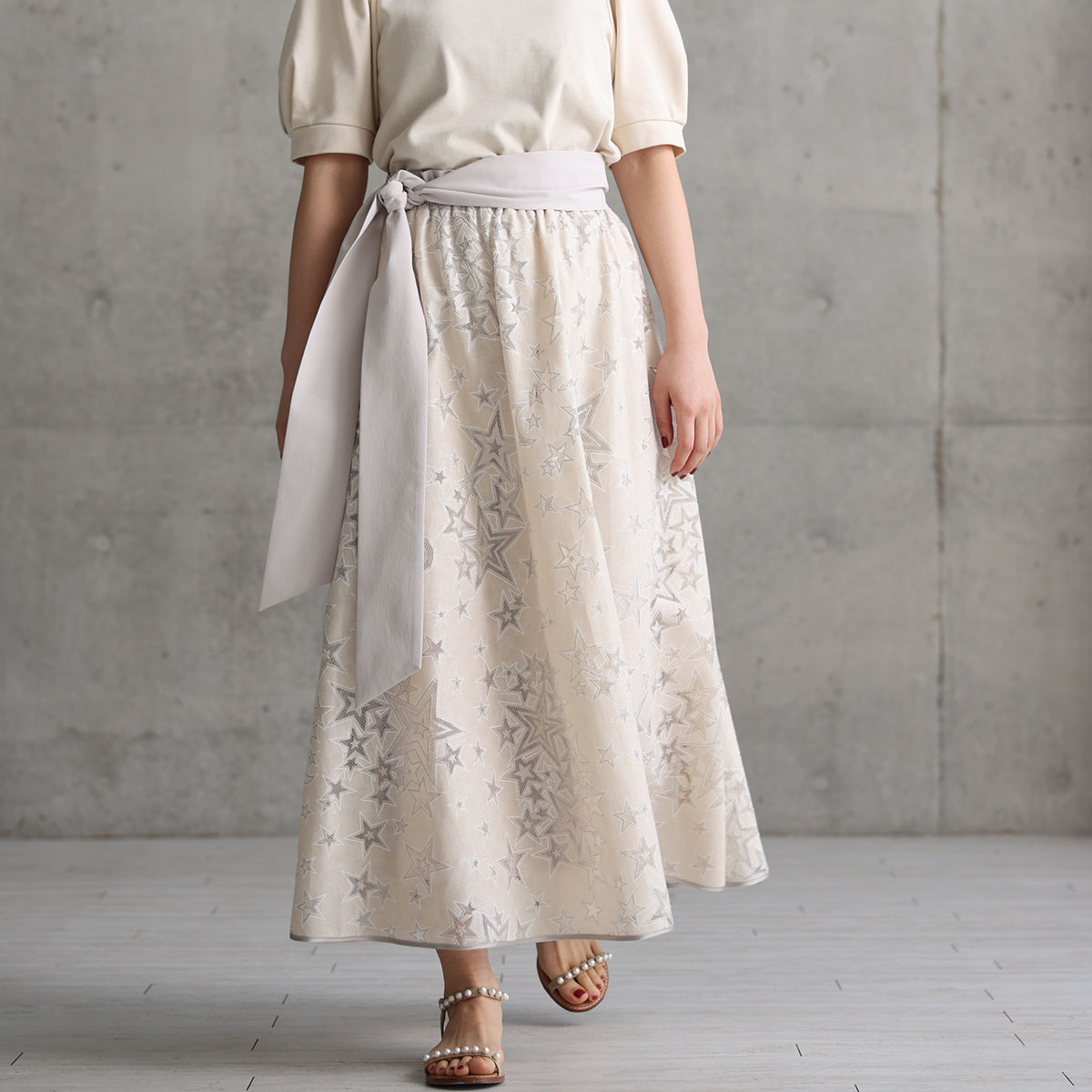 『Blanche』 Long skirt ECRUの画像