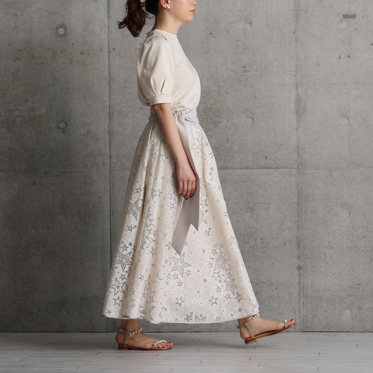 『Blanche』 Long skirt ECRUの画像