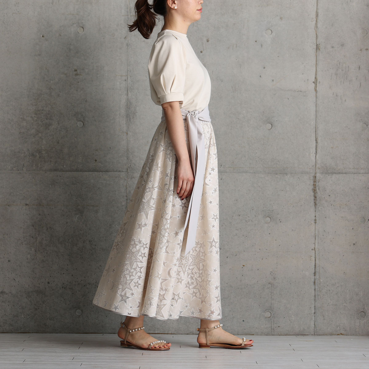 『Blanche』 Long skirt ECRUの画像