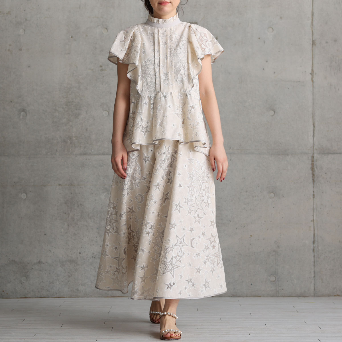 『Blanche』 Long skirt ECRUの画像