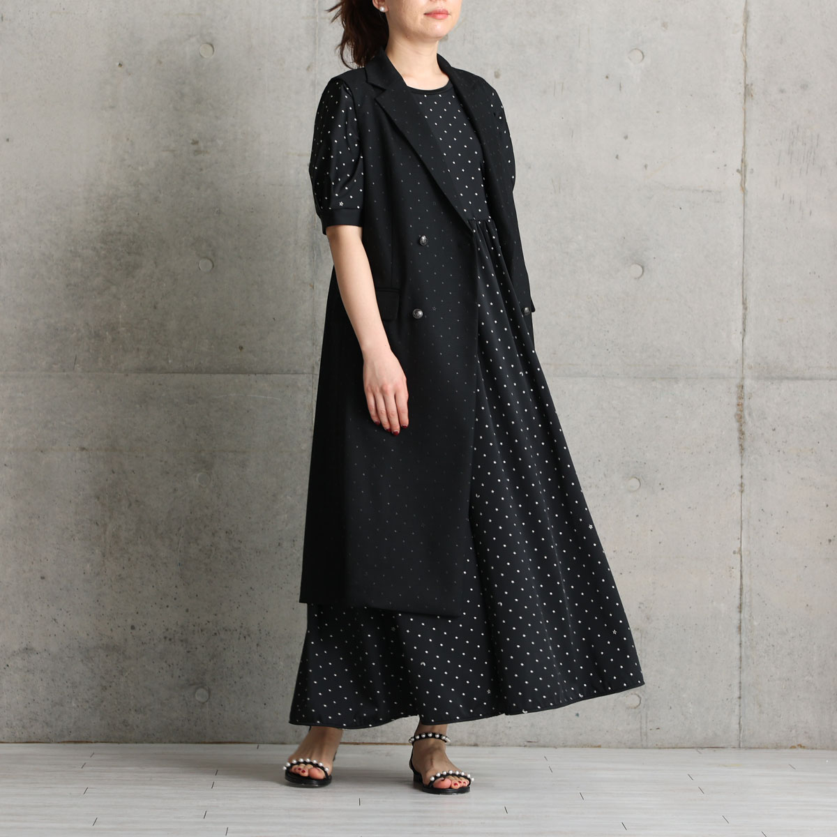 『Stella dot jersey』 long dress BLACKの画像