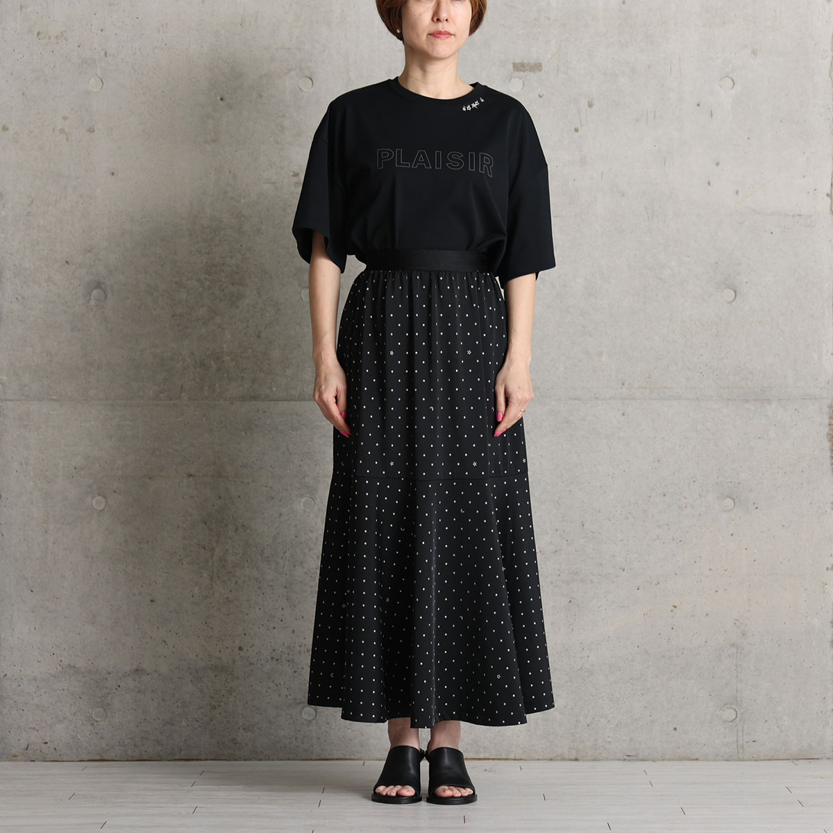 『Stella dot jersey』　mermaid skirt BLACKの画像