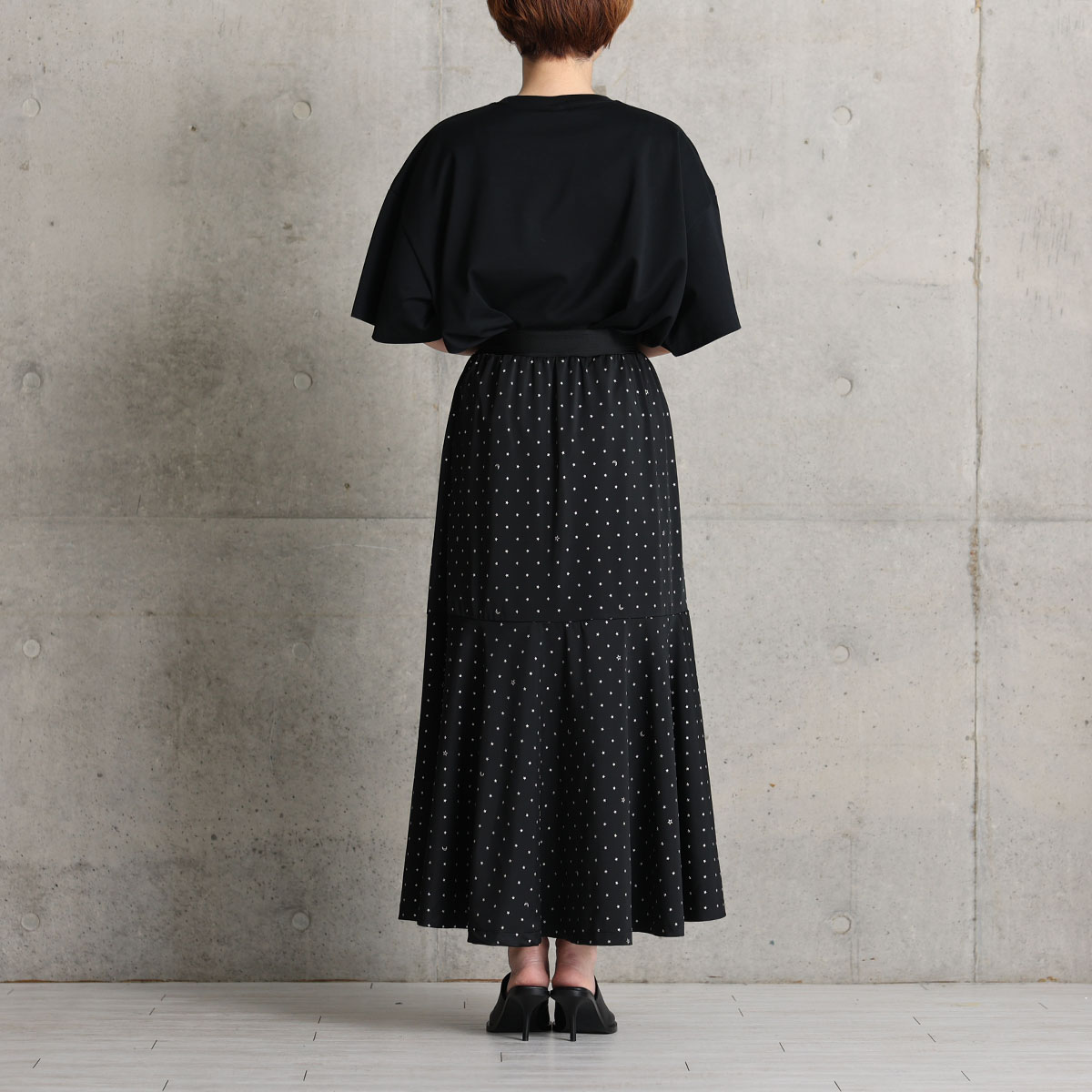 『Stella dot jersey』　mermaid skirt BLACKの画像