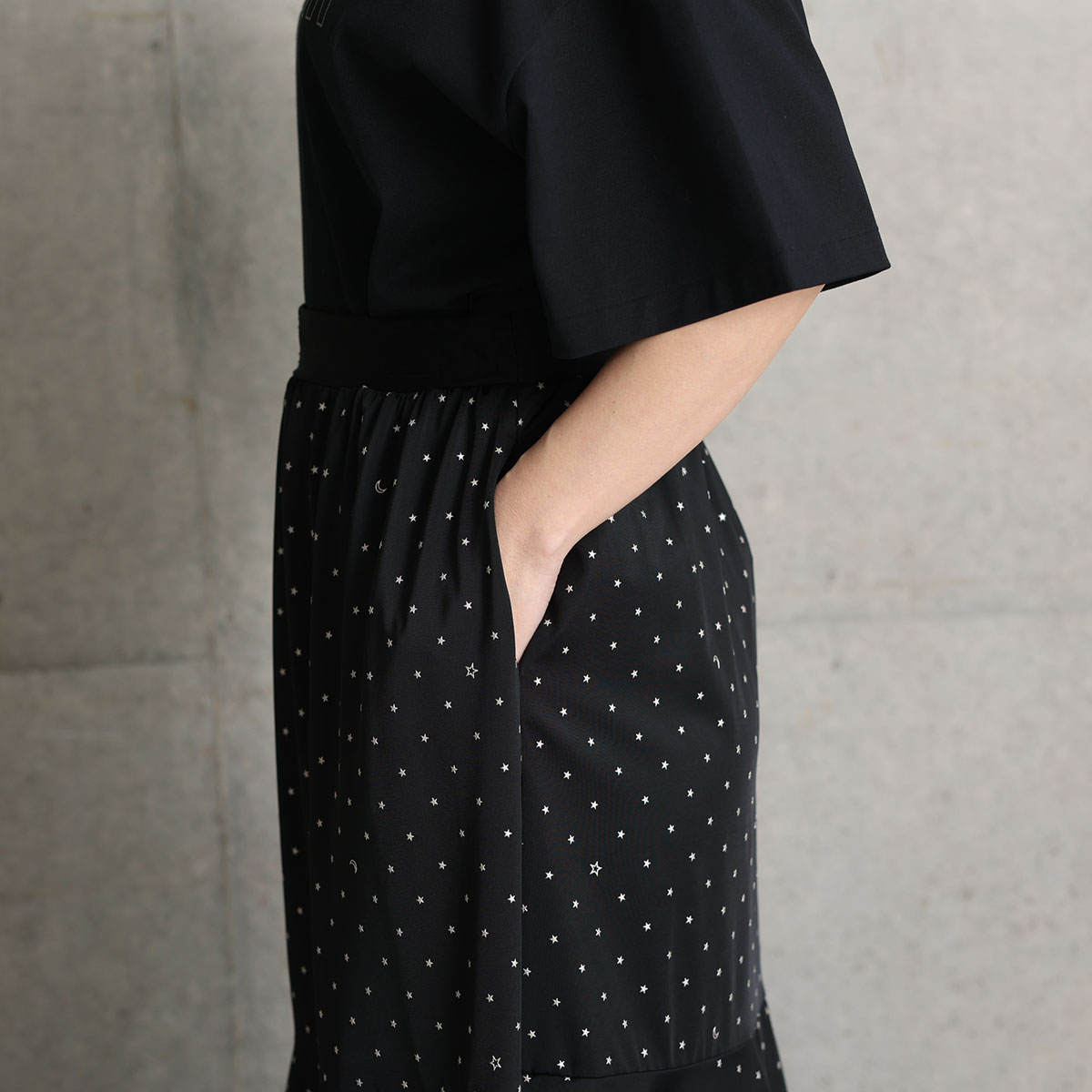 『Stella dot jersey』　mermaid skirt BLACKの画像