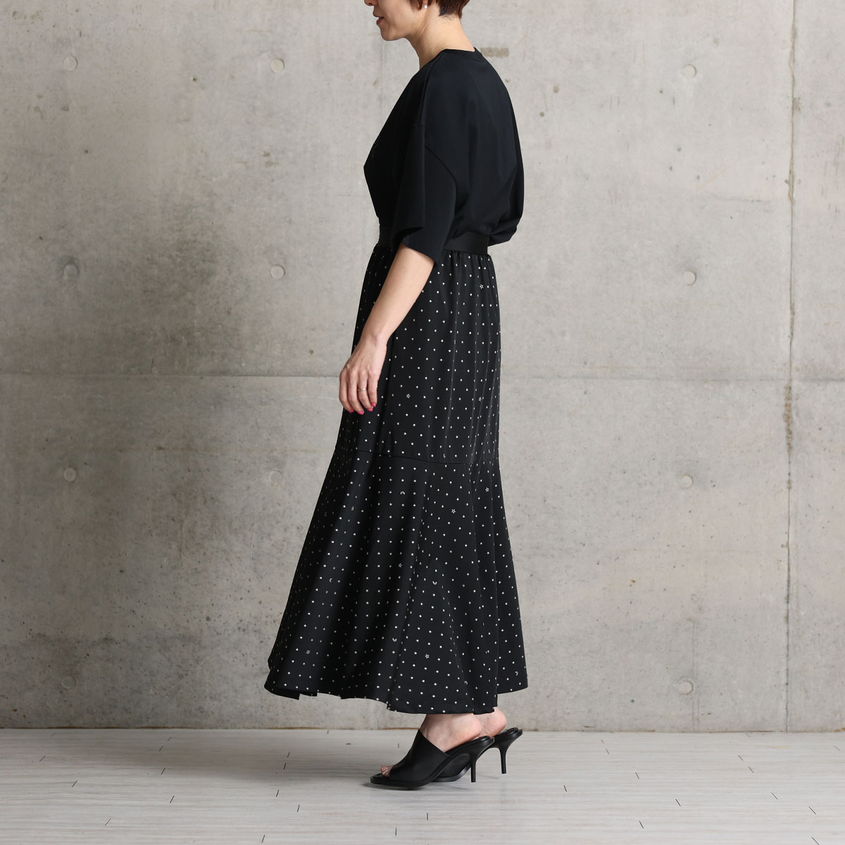 『Stella dot jersey』　mermaid skirt BLACKの画像