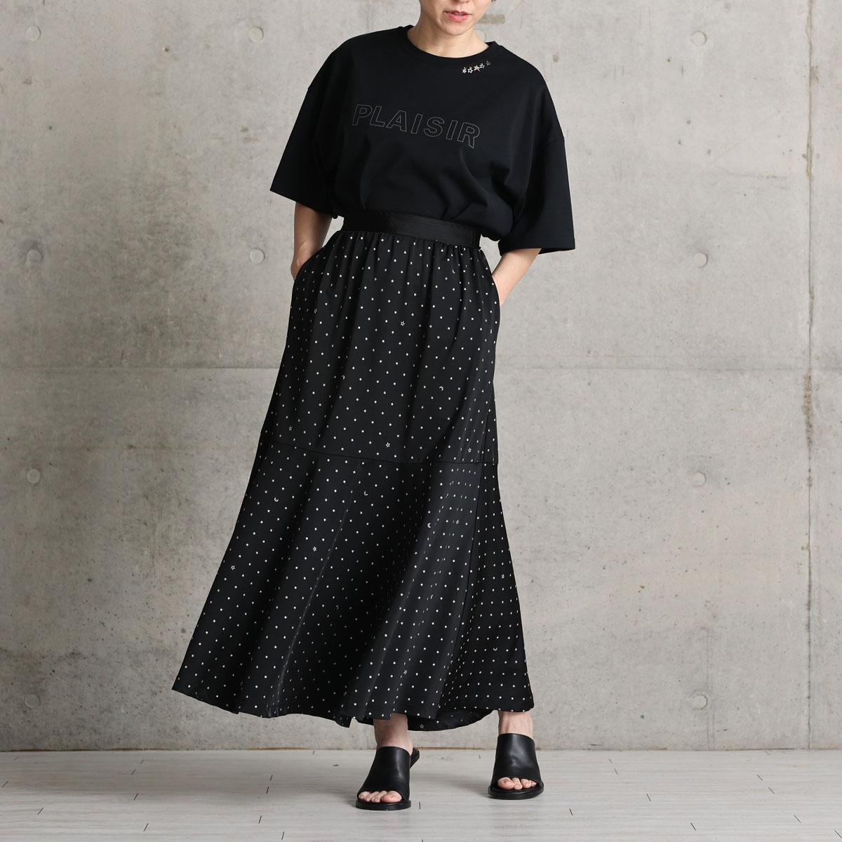 『Stella dot jersey』　mermaid skirt BLACKの画像