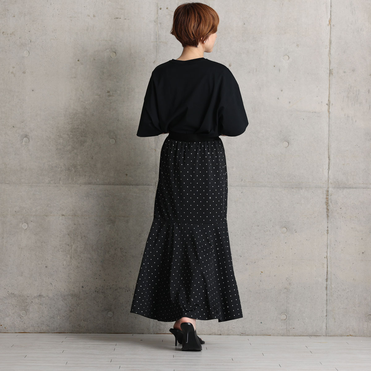 『Stella dot jersey』　mermaid skirt BLACKの画像