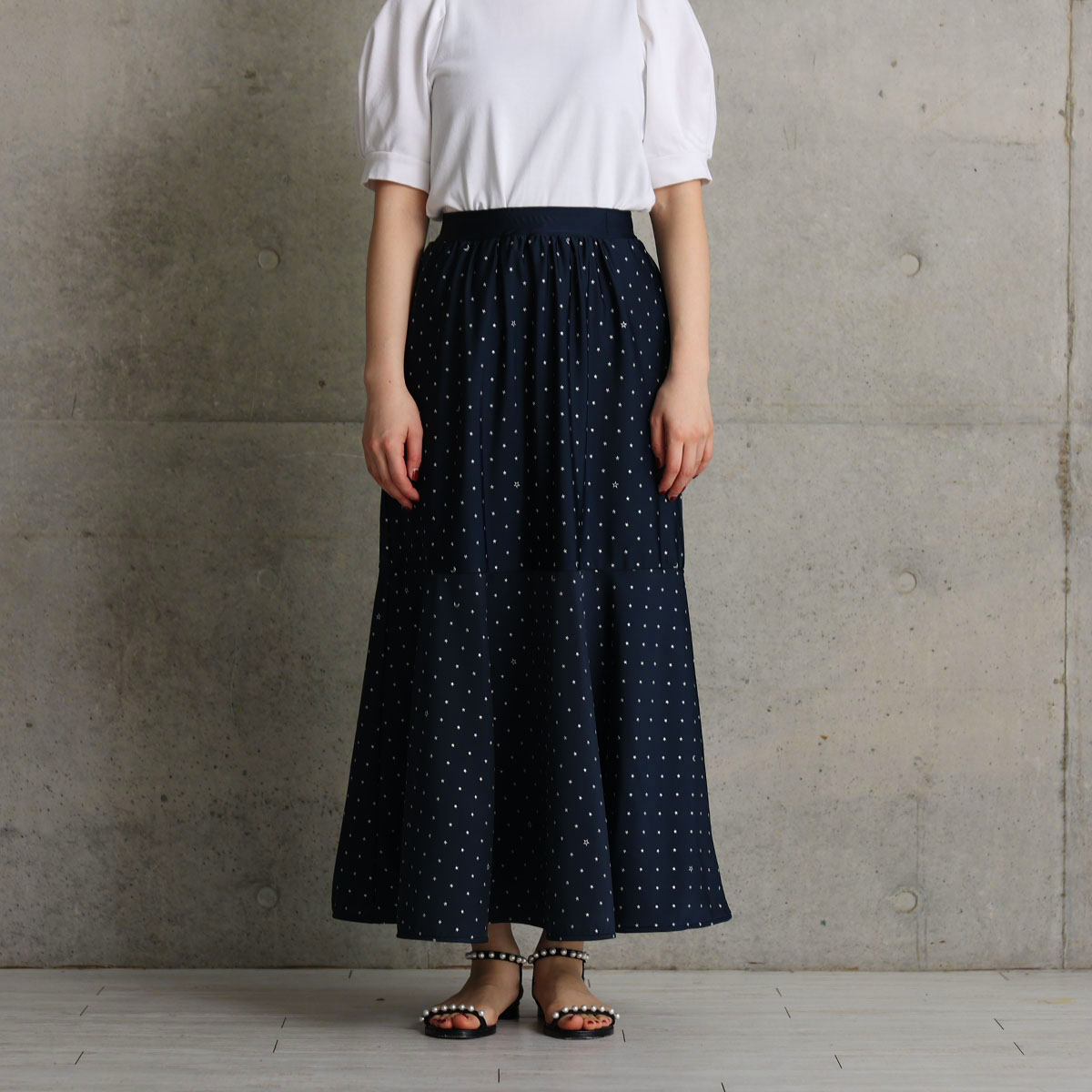 『Stella dot jersey』　mermaid skirt NAVYの画像