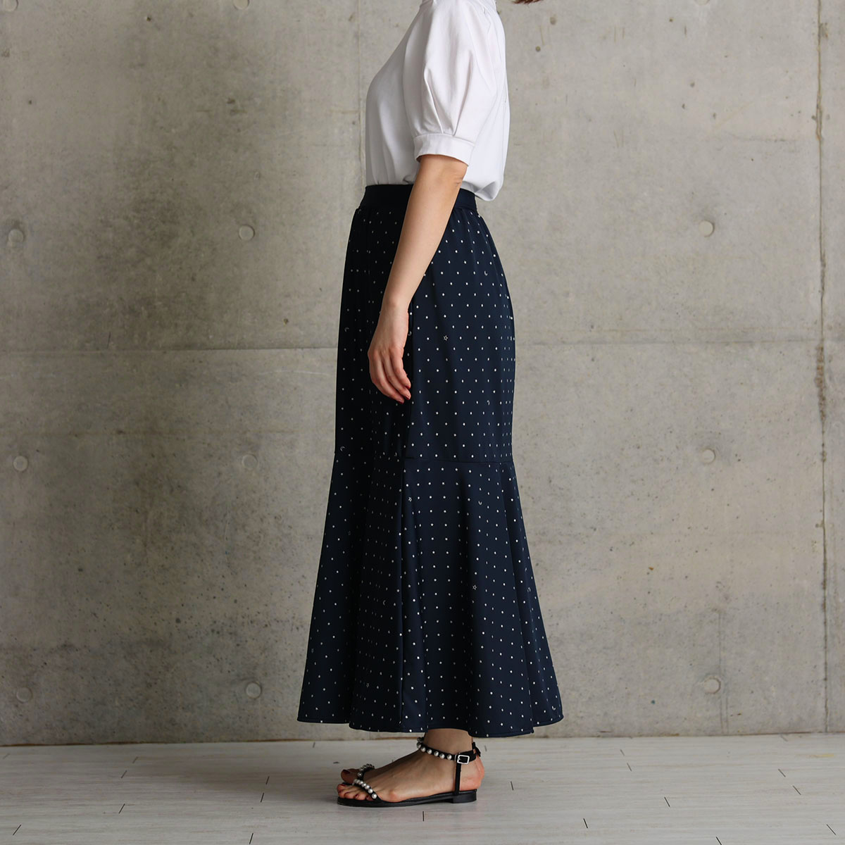 『Stella dot jersey』　mermaid skirt NAVYの画像