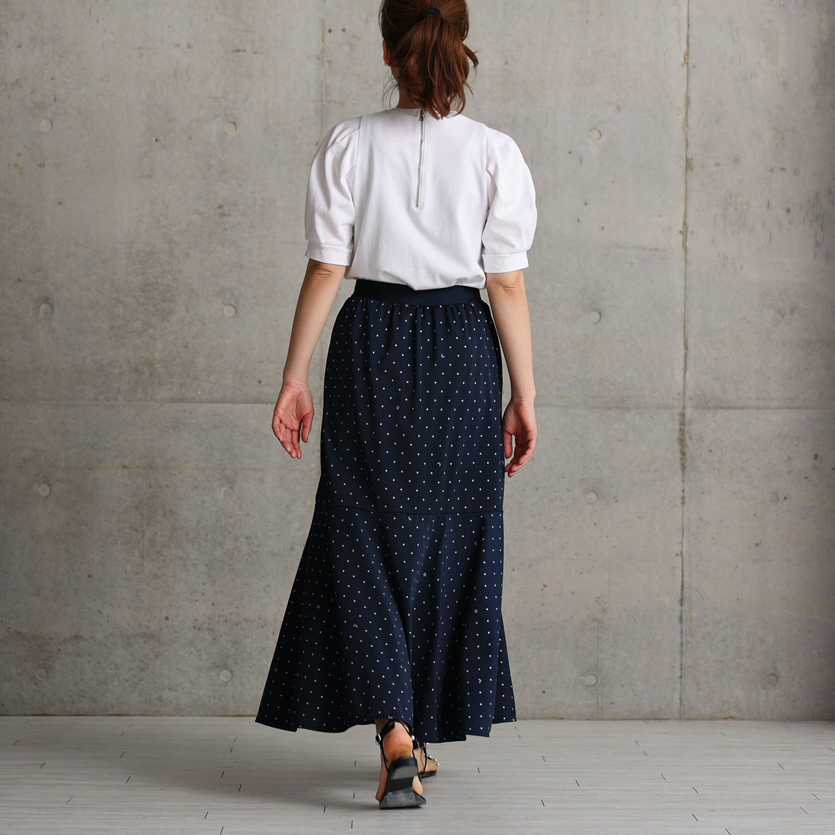 『Stella dot jersey』　mermaid skirt NAVYの画像