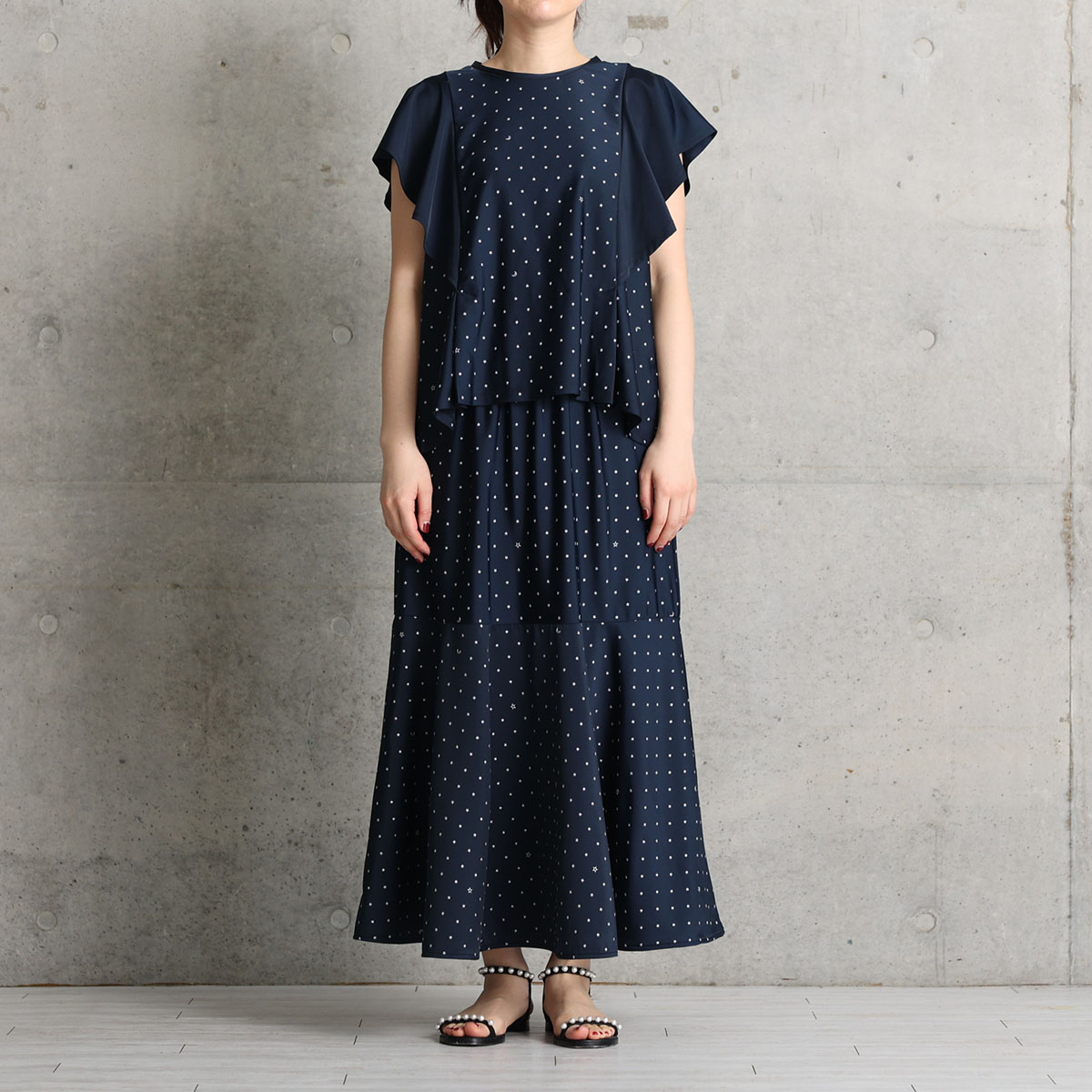 『Stella dot jersey』　mermaid skirt NAVYの画像