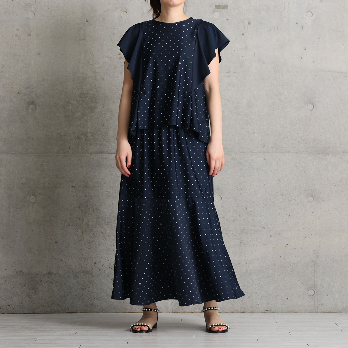 『Stella dot jersey』　mermaid skirt NAVYの画像