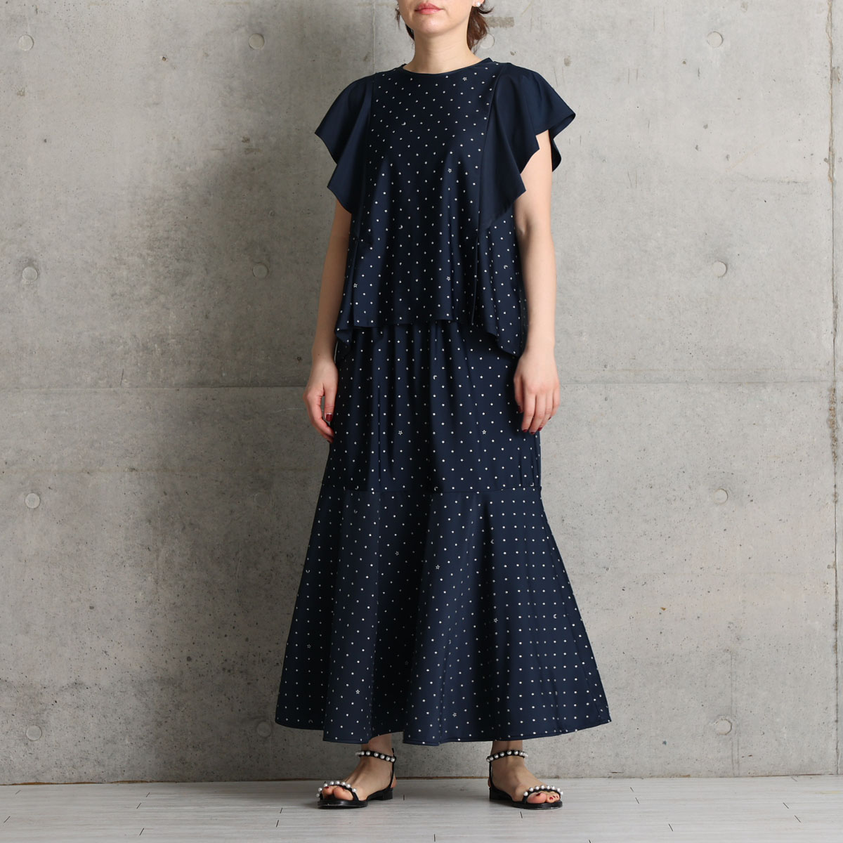 『Stella dot jersey』　mermaid skirt NAVYの画像