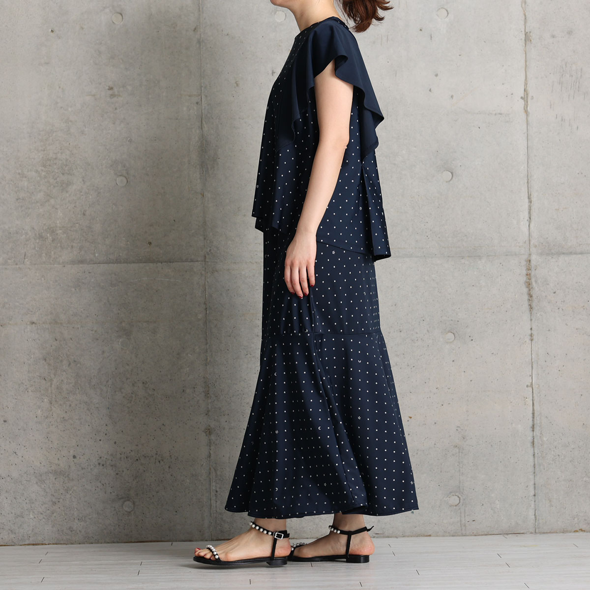 『Stella dot jersey』　mermaid skirt NAVYの画像