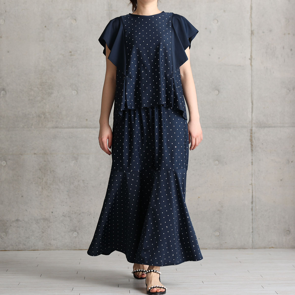 『Stella dot jersey』　mermaid skirt NAVYの画像