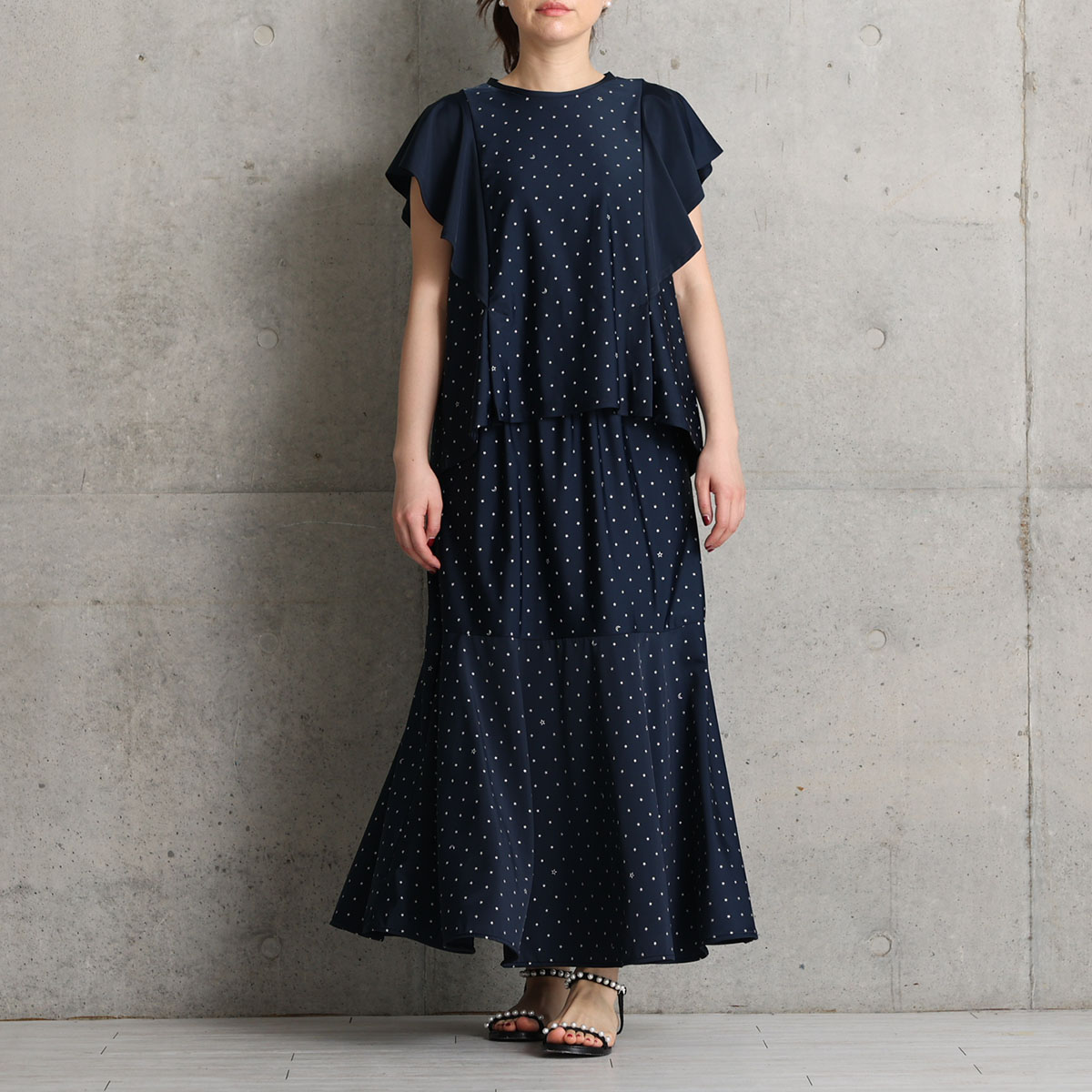 『Stella dot jersey』　mermaid skirt NAVYの画像