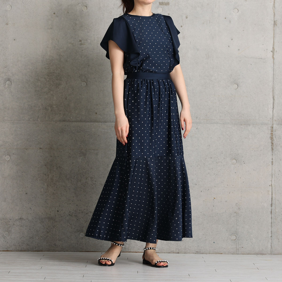 『Stella dot jersey』　mermaid skirt NAVYの画像