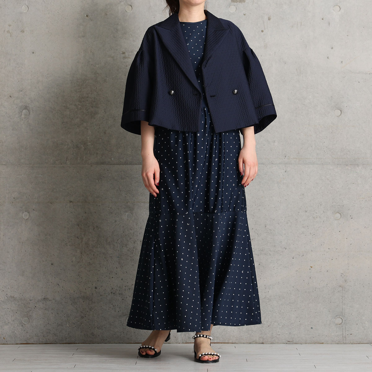 『Stella dot jersey』　mermaid skirt NAVYの画像