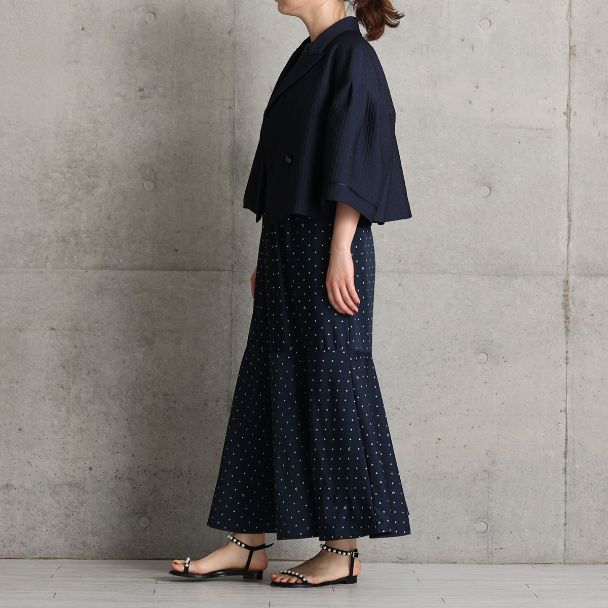 『Stella dot jersey』　mermaid skirt NAVYの画像