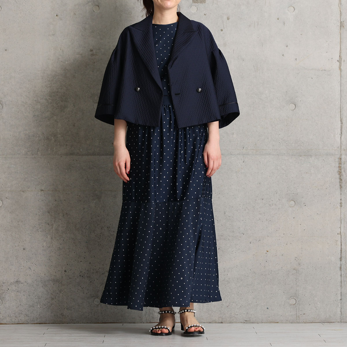 『Stella dot jersey』　mermaid skirt NAVYの画像