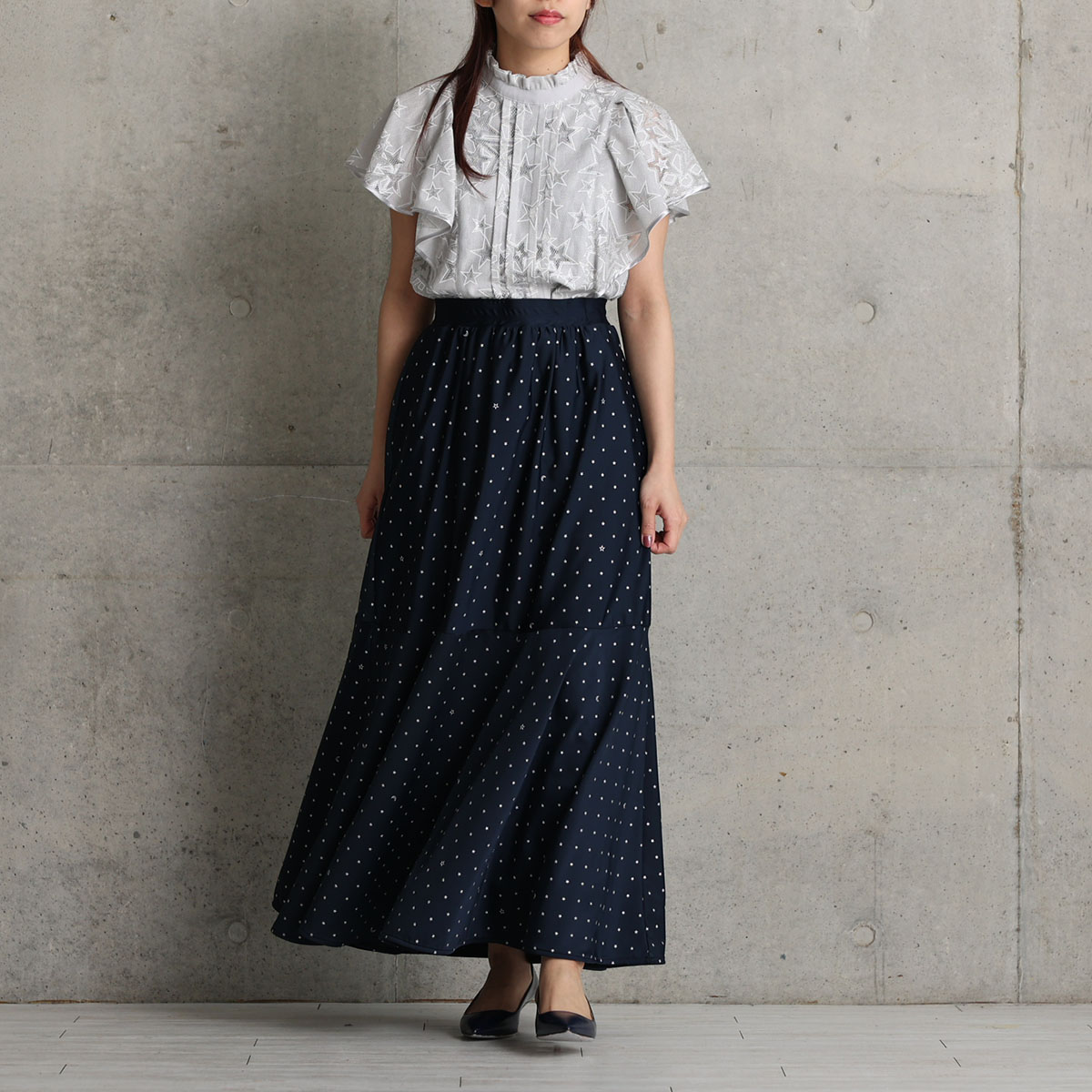 『Stella dot jersey』　mermaid skirt NAVYの画像