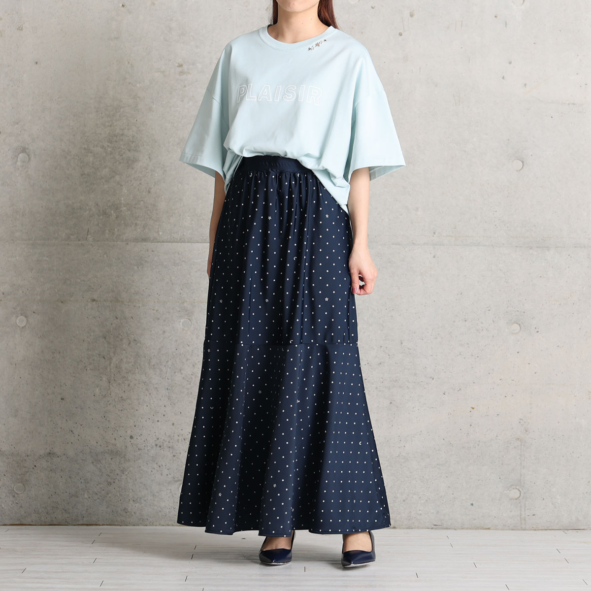 『Stella dot jersey』　mermaid skirt NAVYの画像