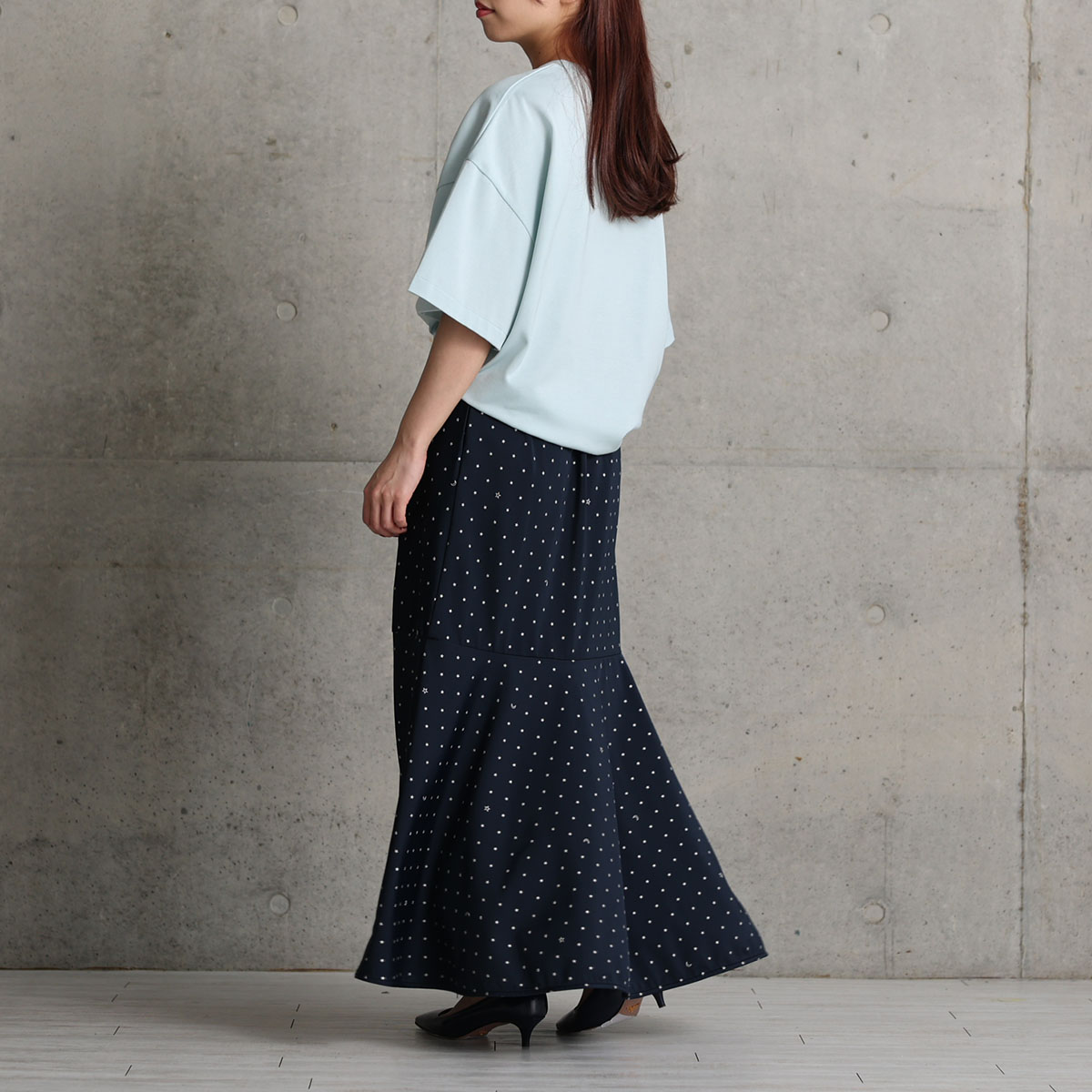 『Stella dot jersey』　mermaid skirt NAVYの画像