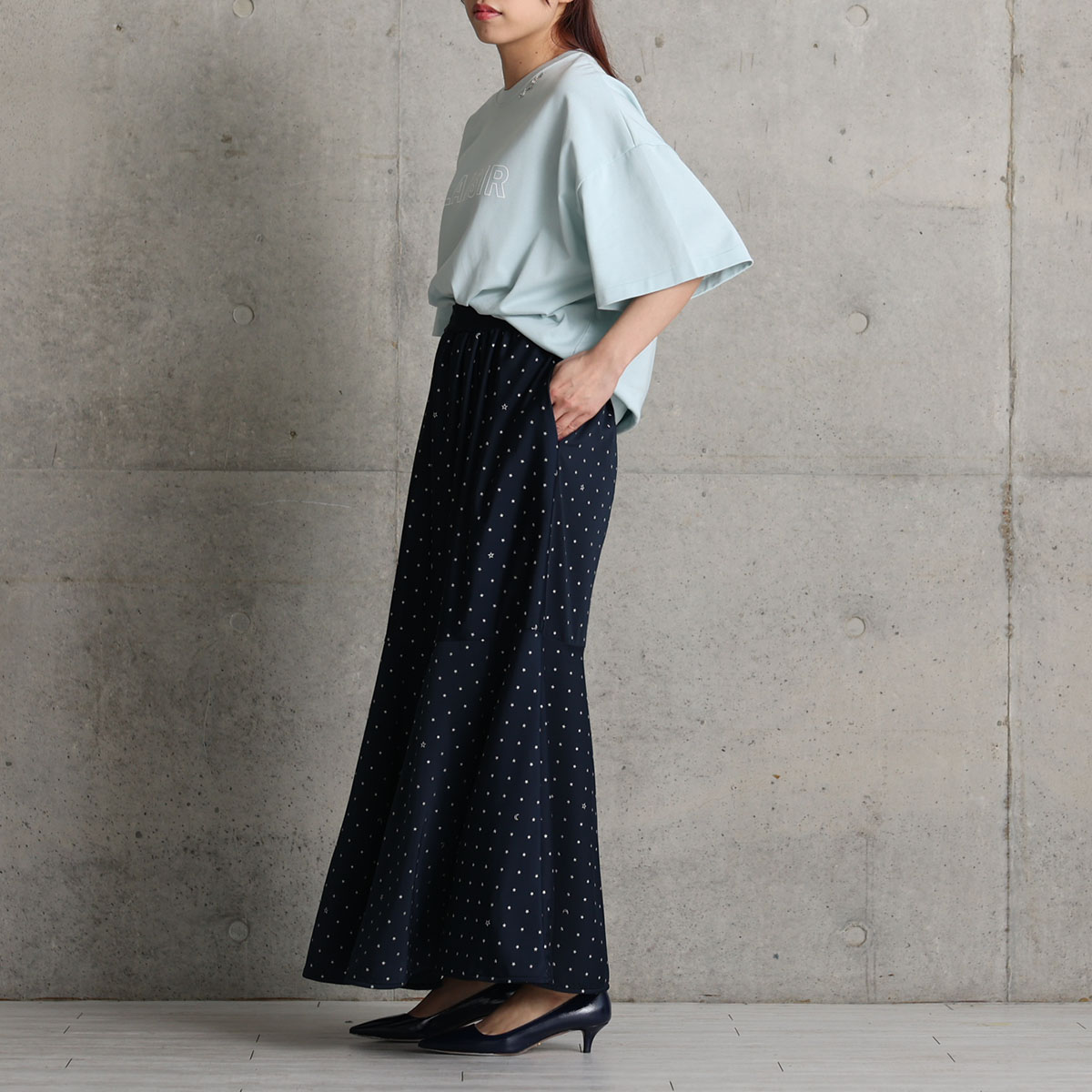 『Stella dot jersey』　mermaid skirt NAVYの画像