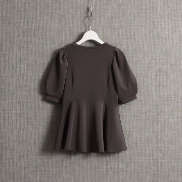 『Drape knit』 peplum tops C-GRAYの画像