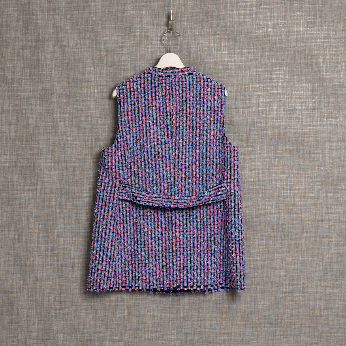 10月上旬お届け予定『Feather flower jacquard 』 No-collar gilet【全3色】の画像