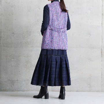 10月上旬お届け予定『Feather flower jacquard 』 No-collar gilet【全3色】の画像