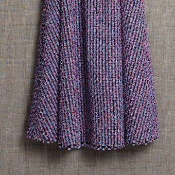 10月上旬お届け予定『Feather flower jacquard 』 Circular long skirt【全3色】の画像