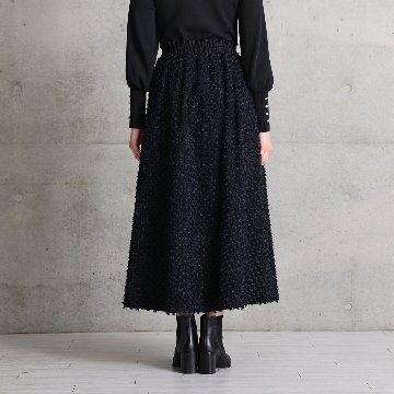 10月上旬お届け予定『Feather flower jacquard 』 Circular long skirt【全3色】の画像