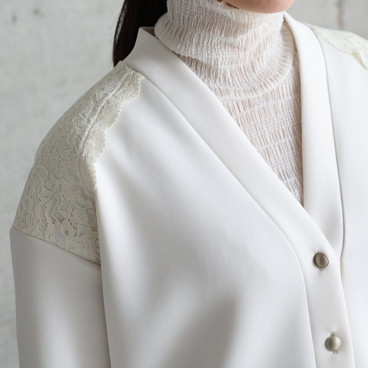 10月上旬お届け予定『Back lace』Cardigan 【全4色】の画像