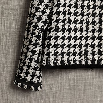 11月上旬お届け予定『Tulle houndstooth tweed』 No-collar jacket【全2色】の画像